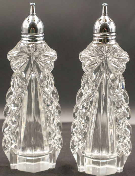 Crystal Glass Salt and Pepper Shakers