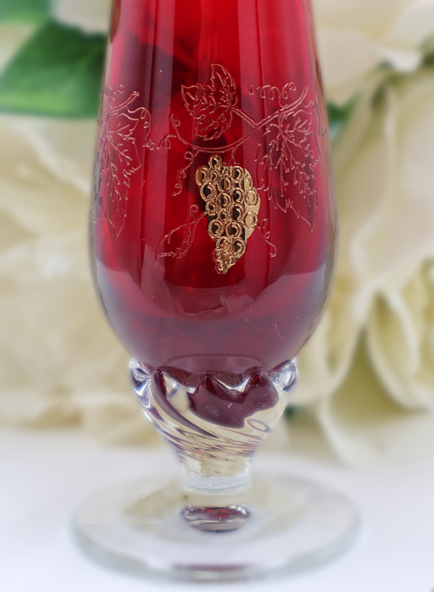 Bohemian Ruby Red Vase