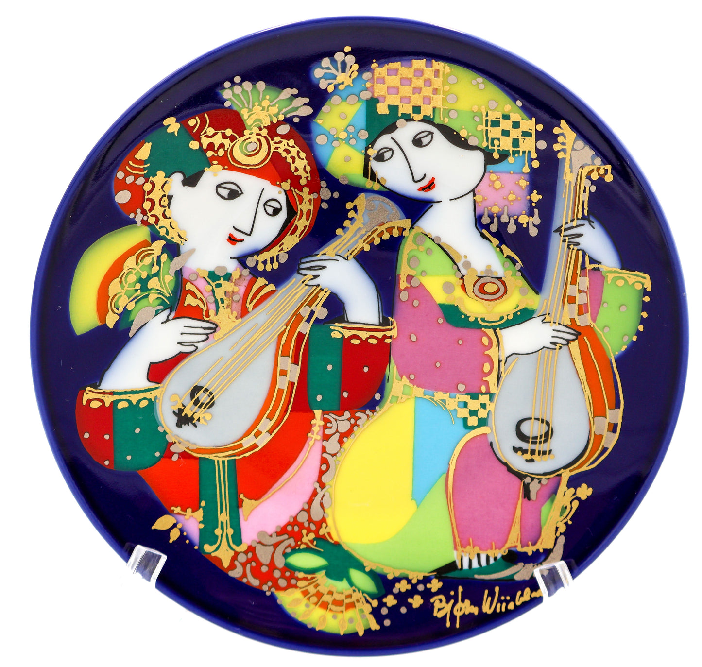 Rosenthal Bjorn Wiinblad - 1001 Nights Decor Plates - Mandolin Players