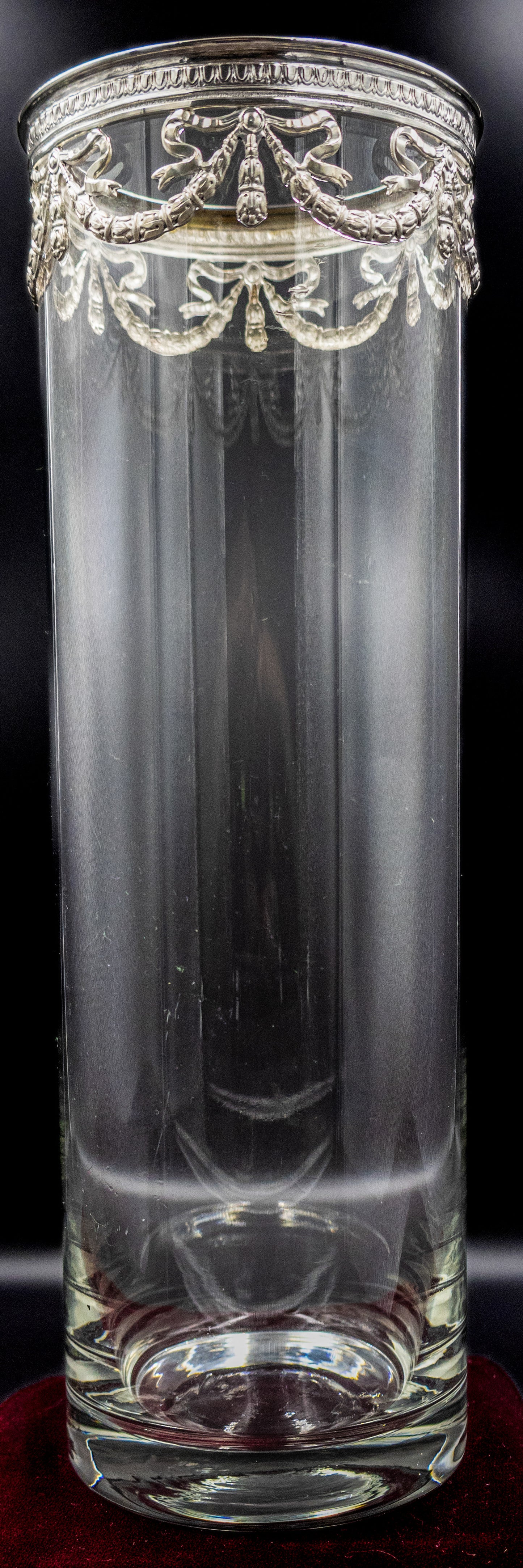 Stunning Tube Vase - Silver Plate Swag Motif