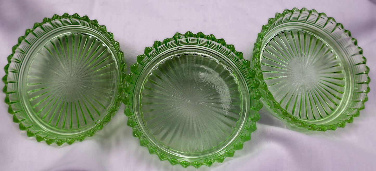 Depression Glass Jam Dishes