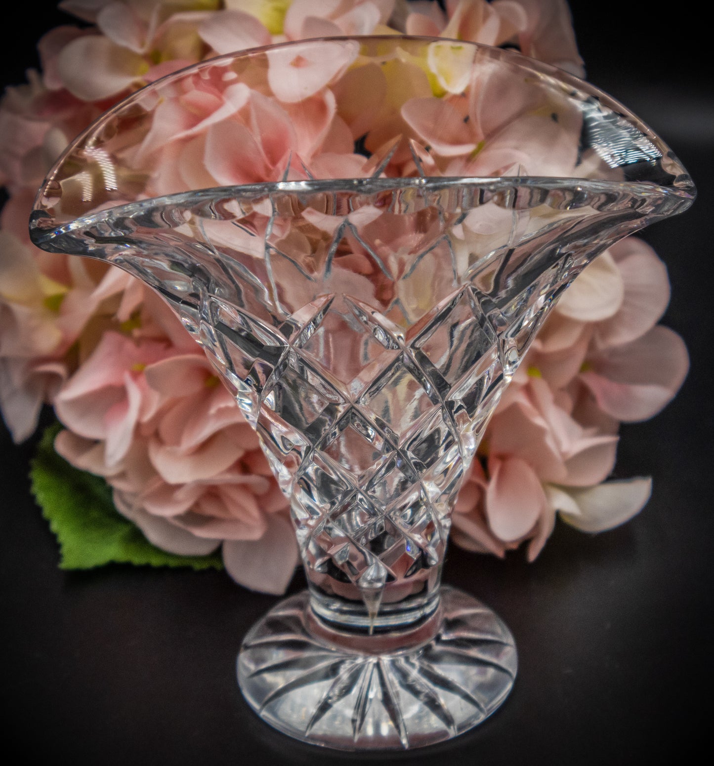 Lead Crystal Fan Vase
