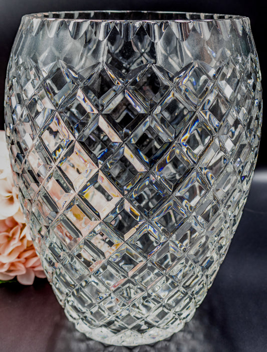 Lead Crystal Diamond Cut Vase