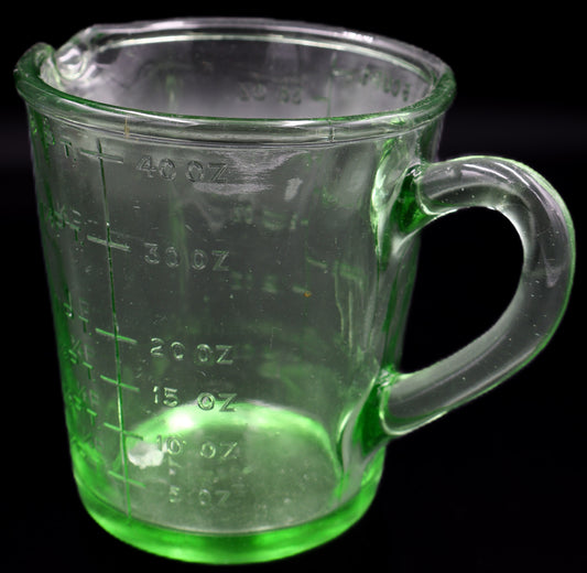 2 Pint Depression Glass Measuring Jug.