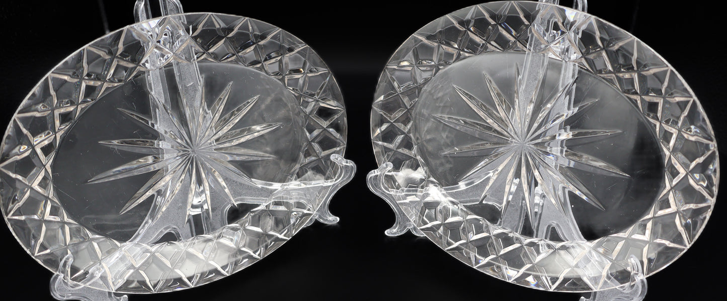 Crystal Diamond Cut Plates Pair - SOLD