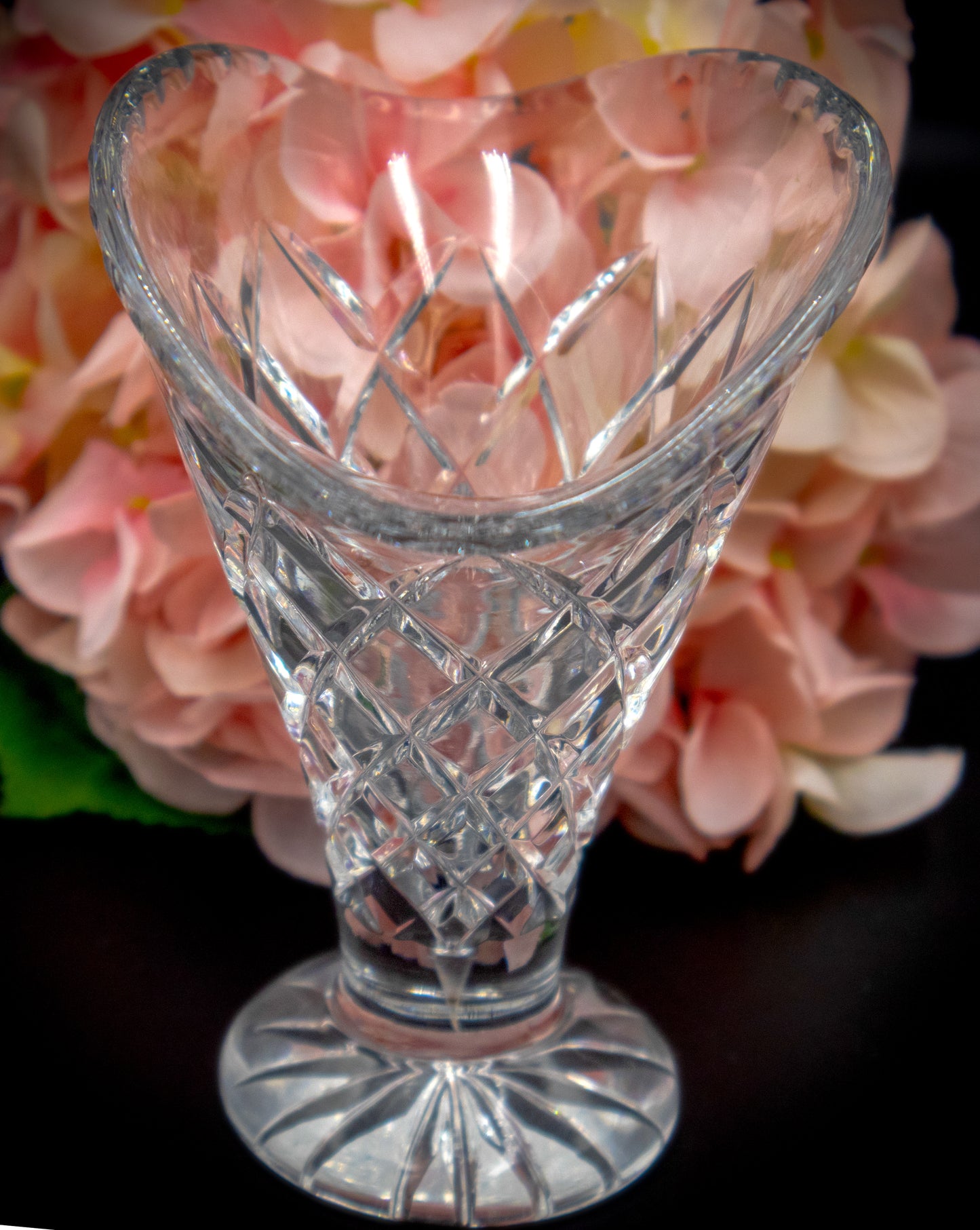 Lead Crystal Fan Vase