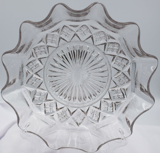 Depression Glass Crown Crystal Bowl.