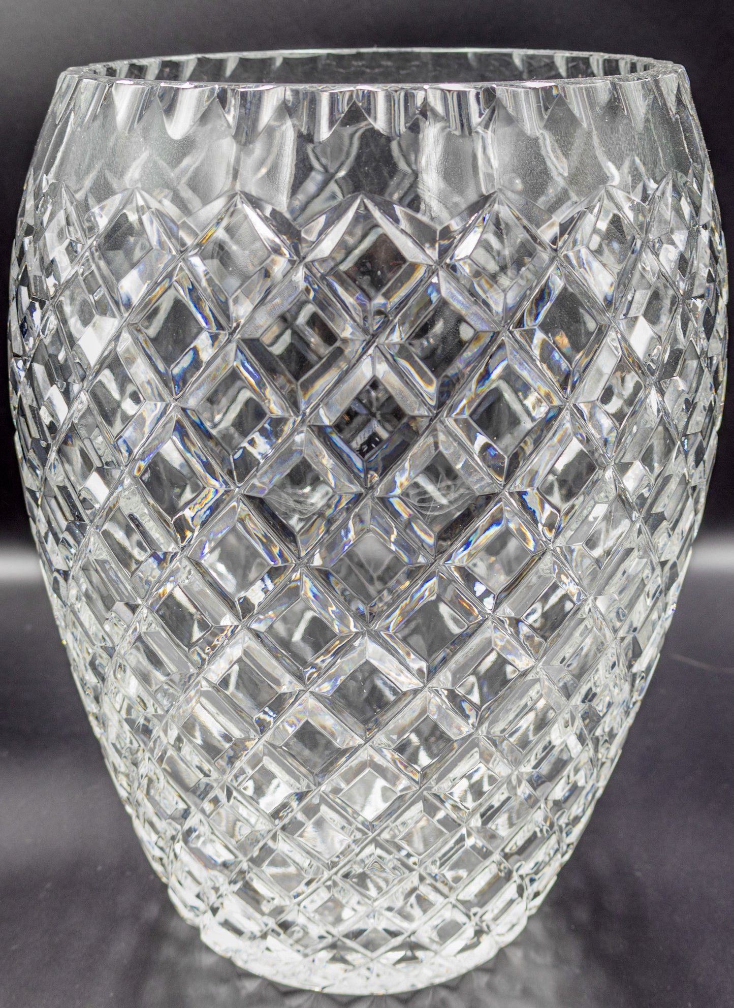 Lead Crystal Diamond Cut Vase