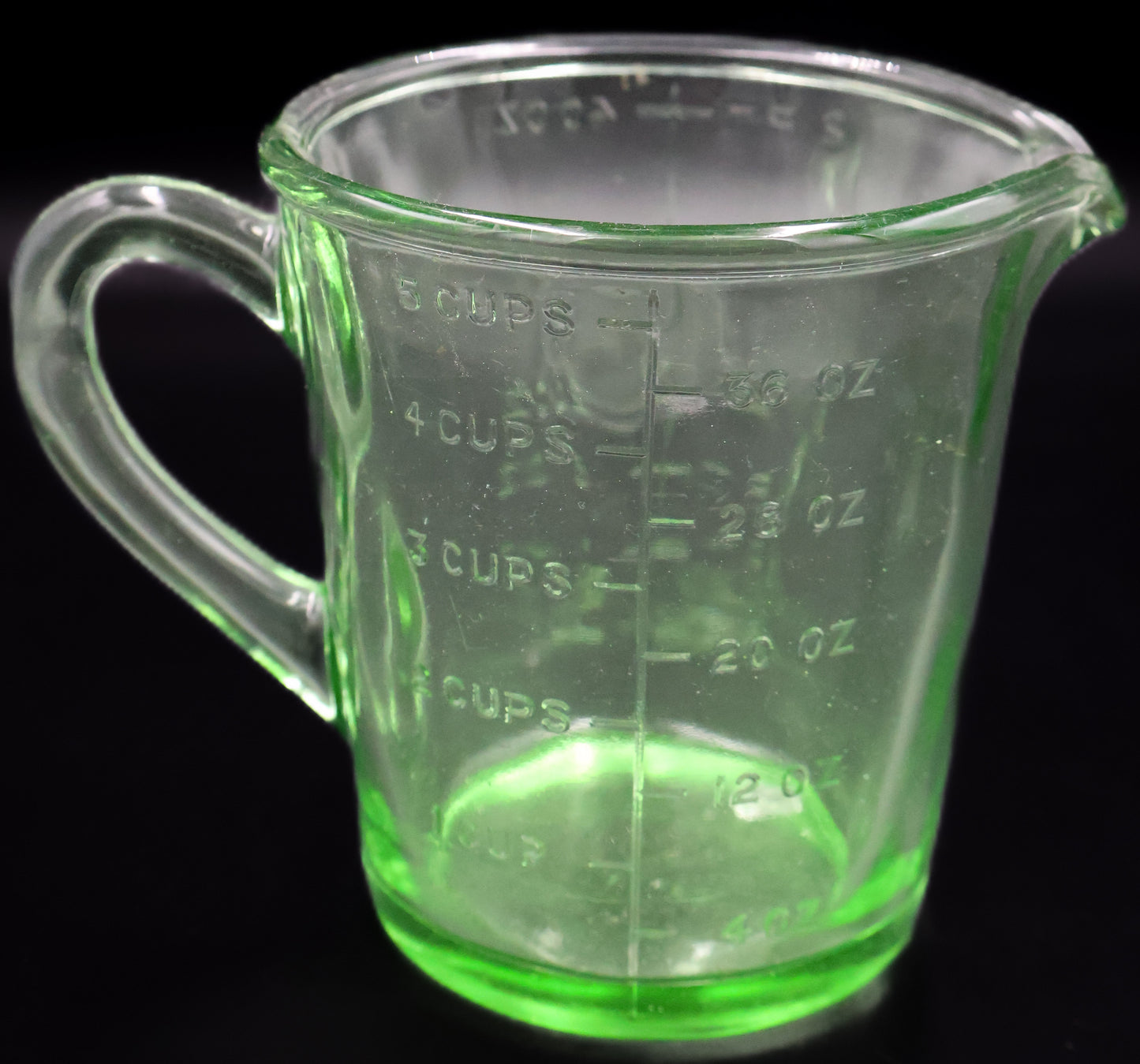 2 Pint Depression Glass Measuring Jug.