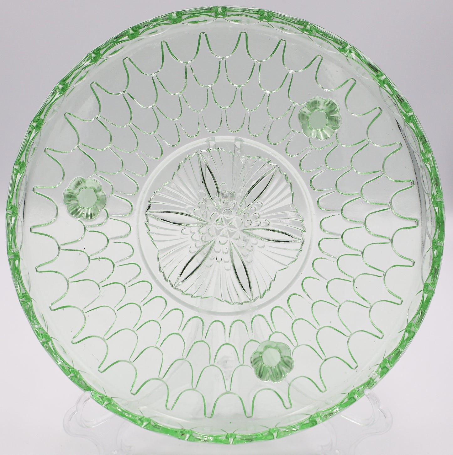 Depression Glass Bagley 3067 Green