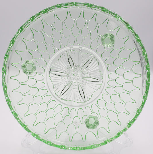 Depression Glass Bagley 3067 Green