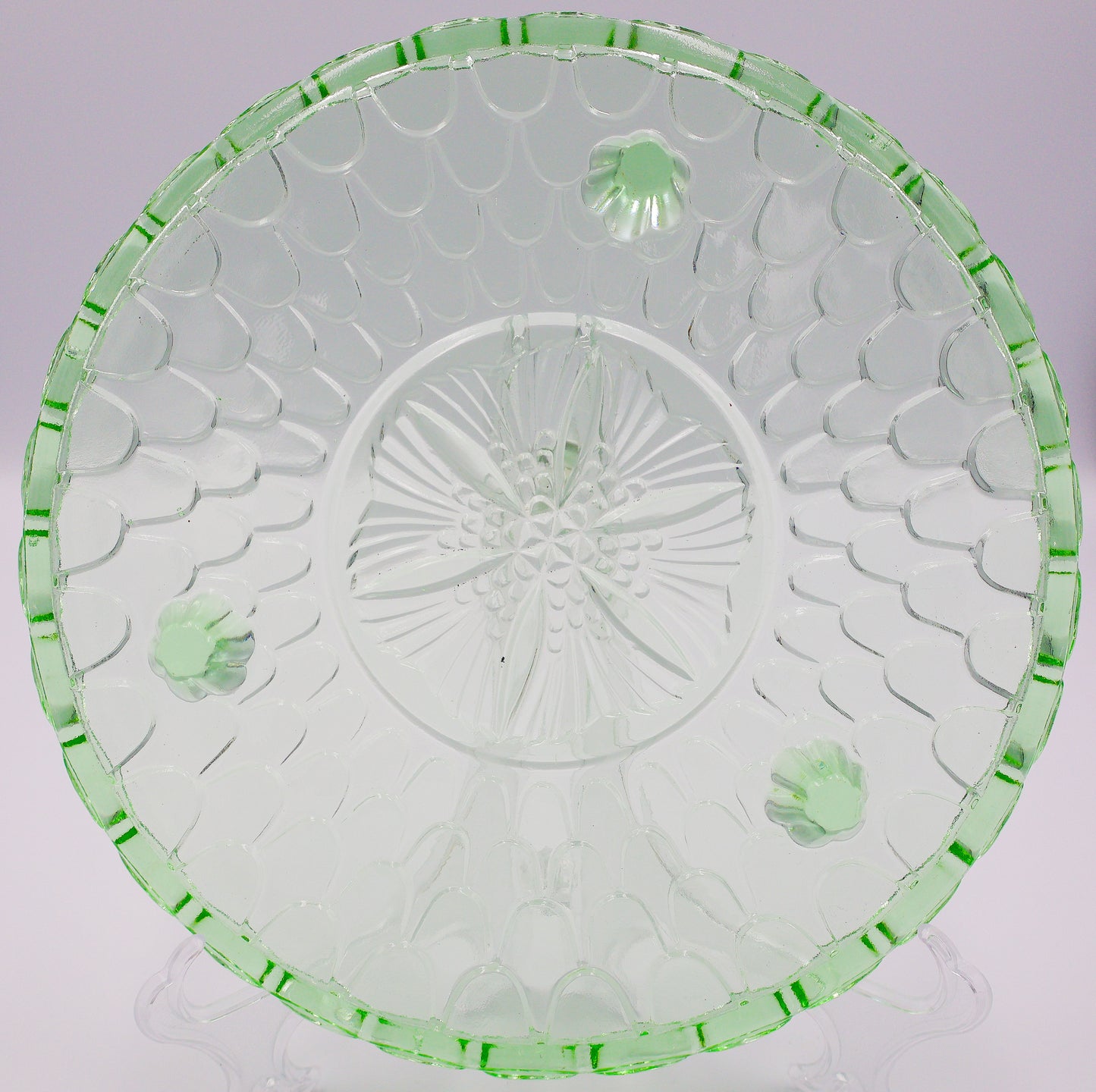 Depression Glass Bagley 3067 Green