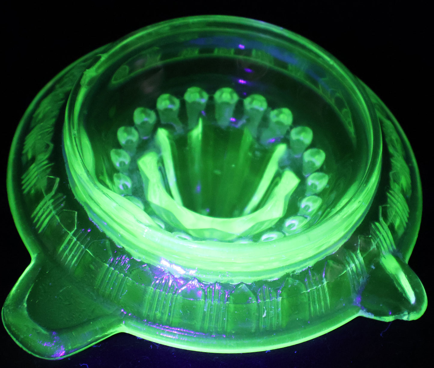 Uranium Glass Lemon Squeezer - SOLD